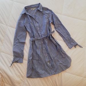 2/$10 Blush Button Up V-Neck Waisted Stylish Dress